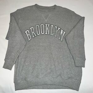Aerie Oversized Gray Crewneck Sweatshirt